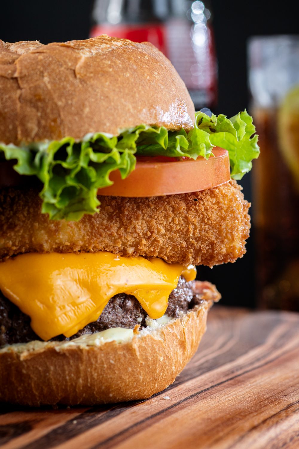 Ember Smash burger with melted cheese in a toasted bun