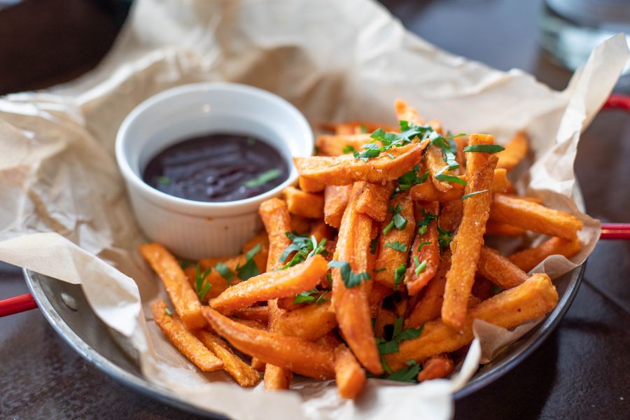 Sweet potato fries with a dipping sauce